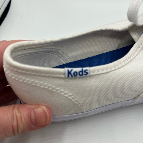 Keds White Canvas Shoes with Blue Insole - Picture 3 of 6